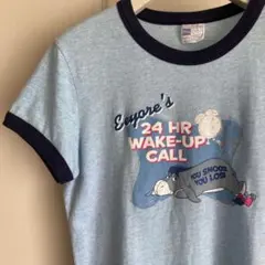 Disney Eeyore イーヨー リンガー 半袖 Tシャツ 霜降りブルーのサムネイル