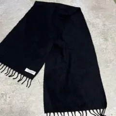 古着　スコットランド製　カシミヤウール　マフラー　黒