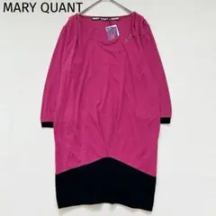 【マリークワント】カットソーチュニック　M　新品　バイカラー　七分袖　ワンピースのサムネイル