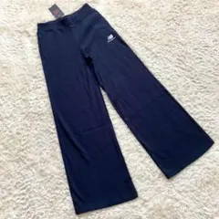 未使用 New Balance ニューバランス リブ ワイドパンツ 紺 S 女性