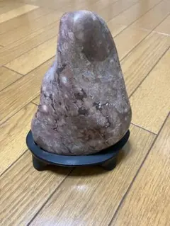 銘 初秋夕月 卵型 水石 木製台座付き 鑑賞石 天然石 盆石 盆栽 添景 置物 銘 初秋夕月 卵型 水石 木製台座付き 鑑賞石 天然石 盆石 盆栽 添景