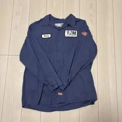 ネイビー 長袖シャツ パッチ付き