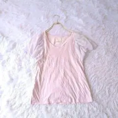 カスタネKASTANE ボーダーシアー 半袖Tシャツ Fコットンピンクのサムネイル