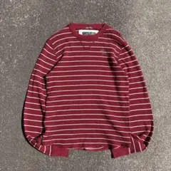 00s abercrombie&fitch 短丈 サーマル ボーダー ロンＴ