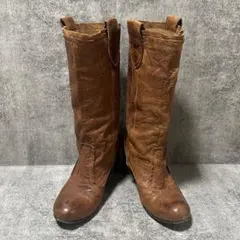 ヴィンテージ　茶色　サイズ36 ウエスタンブーツ　ヒール　ブラウン　Y2K