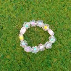 カラフル花ビーズ ヘアゴム