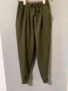 【美品】BEAMS HEART 裾リブ イージーパンツ カーキ Sサイズ