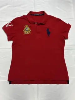 現行 Ralph Lauren ビッグポニー ポロシャツ 鹿の子 短丈 赤 - メルカリ