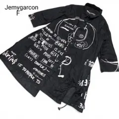 Jemy garcon ジェニーギャルソン 半袖シアーブラウス 個性派 麻混 F