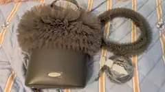 チュール付き3way バケットショルダーバッグ グレーのサムネイル