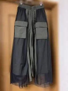 シースルーワイドパンツ・ポケット付き　着痩せ　新品