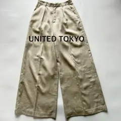 ユナイテッドトウキョウ　タックワイドパンツ　ベージュ　サイズ2
