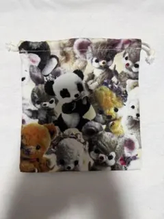 動物柄 巾着袋 パンダ うさぎ クマ