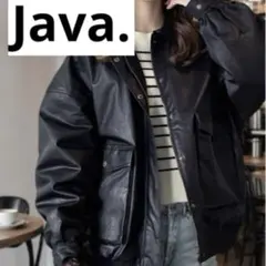 Java. フェイク レザー ヴィンテージ オーバーサイズブルゾン