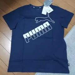 PUMA ネイビー ロゴ Tシャツ　160cm