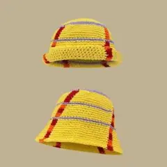 【新品未使用】かぎ編み バケットハット 男女兼用