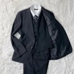 スーツセレクト 黒タグ Super100’s スリーピース ブラックフォーマル