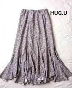 美品　HUG.U　マーメイドスカート　マキシフレア　花柄　ウエストゴム　上品のサムネイル