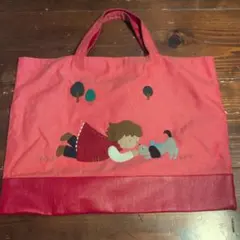 ファミリア　デニムレッスンバッグ　赤