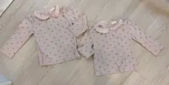 baby GAP ラウンドカラーTシャツ　ハート柄　2セット　双子