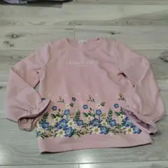 トレーナー　長袖　花柄　ピンク　130 130cm