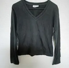 アニエスベー/ agnes b　Vネック　 ロンT/長袖Tシャツ　黒　1　日本製