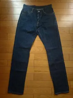 リーバイス501赤耳　革パッチ　イエローステッチ　濃紺　美品