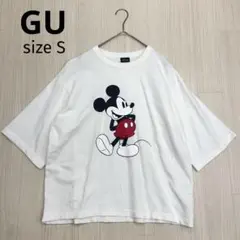 ◆ GU ディズニー ミッキーマウス 5分袖スウェットシャツ スウェT S