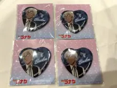 コナンプラザ　ハート型缶バッジ　バーボン 4点