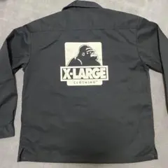 X-LARGE ブラック ワークシャツ　ジャケット ゴリラロゴ