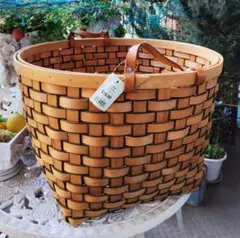 カゴバック 円形 バスケット 大 タグ付き 未使用