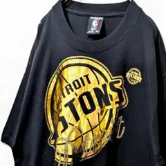 アンク NBAデトロイトピストンズ デカロゴ Tシャツ ブラック黒XL古着