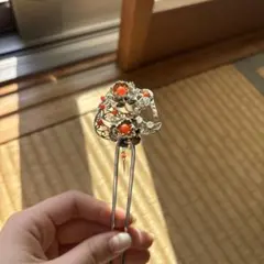 銀色和風かんざし