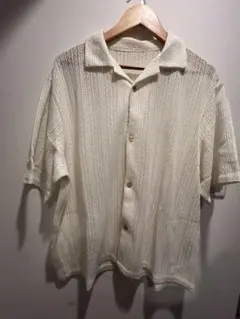 FREAK'S STORE オープンカラー 透かし編み 半袖シャツ ホワイトのサムネイル
