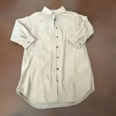 GUベージュコーデュロイ 長袖ワンピース 120