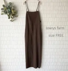 難アリ lowrys farm キャミワンピース 黒 ロングワンピース 夏