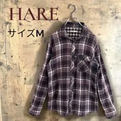 ハレ HARE チェックシャツ ガーゼ 柔らか素材 こなれ感 長袖 ネルシャツ