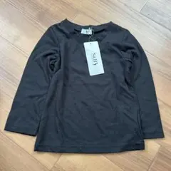 新品　子供服　薄手トップス　ブラック　95cm　Vネック