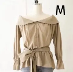 herlipto Belted Cotton Blouse ベージュのサムネイル