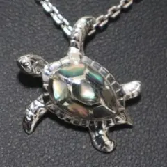 幸運を呼ぶホヌ（海亀） アバロンシェル甲羅 高品質なハワイアンネックレス