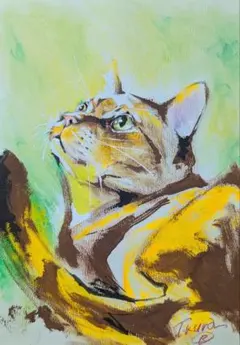 KIKI　猫　原画　絵画　イラスト　ペット　ドローイング　芸術 猫 原画 絵画 イラスト ペット 現代アート 芸術 ドローイング ねこ