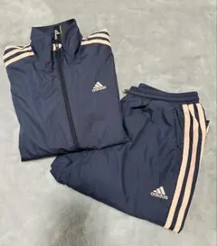 adidas ネイビー ストライプジャージ上下セット