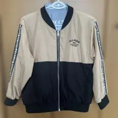 【リバーシブル♡】リッチミックス ボンバージャケット ベージュ/黒/ライトブルー