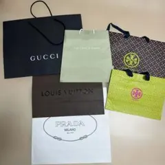高級ショップ袋セット ヴァンクリ、GUCCI、VUITTON、PRADAなど6点