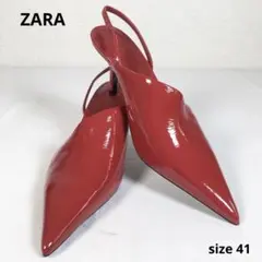 ☆ヒール高さ約8㎝☆ZARA ザラ ハイヒール パンプス エナメル 41