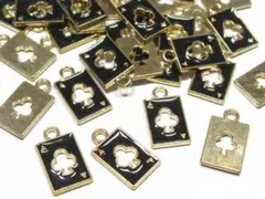 トランプ　チャーム　パーツ　ブラック　黒色　２０個！