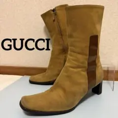 グッチ　スエードブーツ　37 24cm ブラウン系
