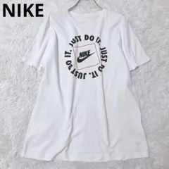 ナイキ　半袖Tシャツ　カジュアル　トップス　プリント　ロゴ　ホワイト L