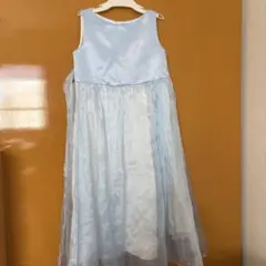水色ノースリーブドレス 130
