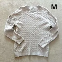 GLOBAL WORK　アラエルスマートケーブルニット　セーター　グレー